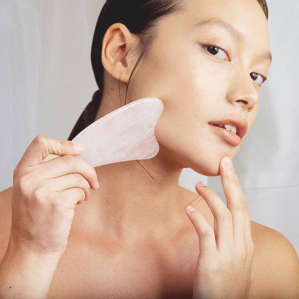 Rose Quartz Original Gua Sha Stone Facial Massager