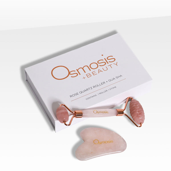 Rose Quartz Facial Roller + Gua Sha Set