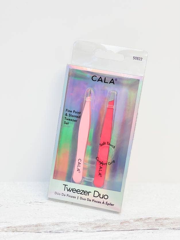 Soft Touch Duo Tweezer Set - Coral